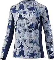 [HUK] Kids' Standard Icon X Camo Long-Sleeve Shirt + Sun Protection, Refraction