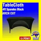 Tablecloths DJ Arch Cut Trestle Table Cloth 4ft Spandex Black Cover Wedding