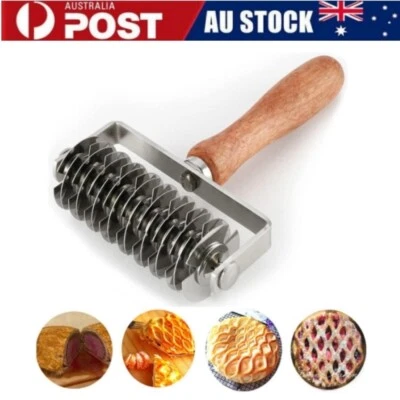 Stainless Pastry Lattice Cutter Roller Pie Baking Cookie Bread Pizza Dough Tool