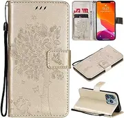 MojieRy Phone Cover Wallet Folio Case for Google Pixel 6, Premium PU Leather Slim Fit Cover for Pixel 6, 2 Card Slots, Strongly Fitting, Golden