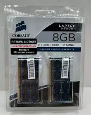 Corsair Laptop Memory 8GB 2 x 4GB DDR3 1066MHz CT:RARMR7FH1YG906 RAM New