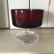 Vintage Red Cavalier Stemware Set 4 Red Sherbet Champagne Glasses Made in France