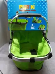 NIB Partiki Green Folding Picnic Basket Portable Collapsible Bag Canvas New