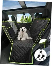 4-in-1 Dog Car Seat Cover, 100% Waterproof Scratchproof standard Black-Green