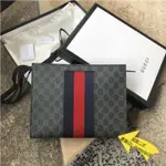 GUCCI 古馳 475316 GG SUPREME公事包 卡包 織帶手拿包 男士公文包