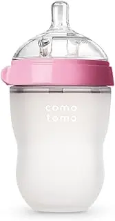 Comotomo Natural Feel Baby Bottle, Pink, 8 Ounce
