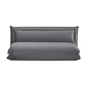 Happy Double Folding Sofa Bed Fabric Cover Metal Frame Grey