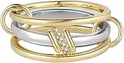 [NMAVXKLI] Stackable Rings Non Tarnish Cubic Zirconia Spinelli Kilcollin Ring Set 18k Gold Plated 3 Rings Set Silver And Gold Rings Set For Women Dainty Bands