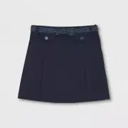 French Toast Girls' Polka Dot Belted Scooter- Navy Blue- Size 14