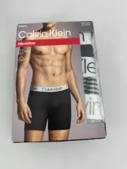 Calvin Klein Men's Underwear Wicking BOXER BRIEF MICROFIBER 3 PACK L Black Green