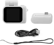 Snblzhef Monoreflexes Style Mini Camera HD1080P CMOS with LCD Screen Flash Lamp and Battery Dock Portable Video Recorder DV White