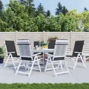 Garden Highback Chair Cushions 6 pcs Black 120x50x3 cm Fabric vidaXL