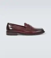 [Manolo Blahnik] Manolo Blahnik Perry leather penny loafers AU 9 brown