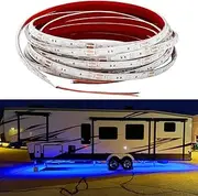 Dobertry Rv Underglow Led Light Kit, Underbody Accent Lighting for Camper Motorhome Travel Trailer Concession Stands Food Trucks, Rv Led Light Strip, Rv Awning Lighs, 5m(16.4ft), Dc 12v, Blue