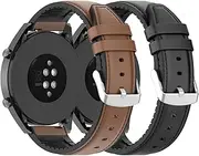 Watch Bands Compatible with Amazfit GTR 3 ProGTR 3GTR 2GTR 2eGTR 2 eSIMGTR 47mm Bands Replacement, 22mm Leather Wristband Strap Replacement Bracelet for Amazfit GTR 3 Pro Smart Watch Accessories