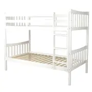 Glebe King Single Bunk Bed White Frame Sturdy and Modern White