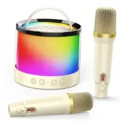 Kids Karaoke Microphone Machine Toy: Colorful LED Portable Bluetooth Speaker