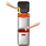 Joseph Joseph Totem Compact 40L Trash Compartment Waste/Recycle Rubbish Bin SLV