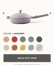 Brand New In Box Our Place 2.6 Quart Always Pan Set Lavender SOLD OUT W/ steamer