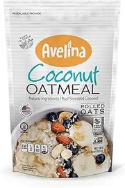 Avelina Coconut Instant Oats - With Real Shredded Coconut - 12.3 oz (Pack of 1)