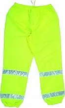Mutual 16328 High Visibility Polyester ANSI Class E Pant with 2" White Reflective Tapes, Lime