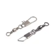 100 Pcs Stainless Steel Fishing Barrels Swivels Fishing Barrels Line Connector