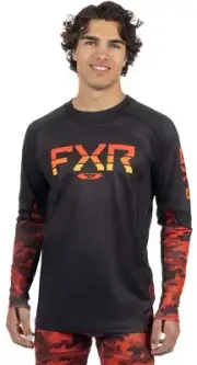 FXR Atmosphere Mens Baselayer Long Sleeve Shirt Red Hex