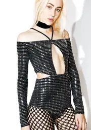 [Jaded London] Lurex Jersey Cut Out Body
