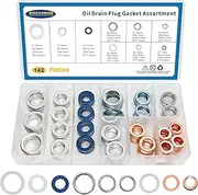 142 PCS Oil Drain Plug Gasket Assortment, Automotive Oil Crush Washers Seals Kit, M11 M12 M14 M16 M18 M20