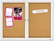 Quartet 2 Door Aluminium Frame Cork Board 1200X900Mm