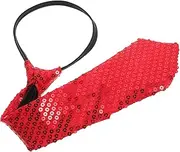 [GARVALON] Sequin Necktie for Stage Performance Cosplay Unique Costume Tie Skin-friendly Comfortable Festive Design for Parties Events Light Material