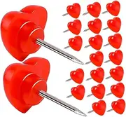 GRIRIW 100pcs Heart Shape Push Pins for School Cork Board Notice Photo Wall Decorative Markers