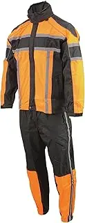 Nexgen Men's Nex Gen Mens Orange/Blk/Motorcycle Rain Suit Water Resistant