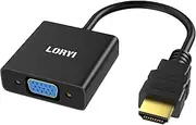 Loryi HDMI to VGA Adapter, HDMI Male to VGA Female Adapter 1080P@60Hz, Compatible for Computer, Desktop, Laptop, PC, Monitor, Projector, HDTV, Chromebook, Raspberry Pi, Roku, Xbox and More