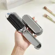Mini Folding Massage Comb Head Massage Anti-Static Portable Comb With Mirror