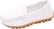 [Generic] Baby Feet Shoes Toddler Little Kid Boys Girls Soft Slip On Loafers Dress Flat Shoes Boat Shoes Casual Shoes Boys Size Five Shoes White