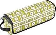 [sanluoli] Hair Tools Travel Bag with Heat Resistant Mat Hair Tools Organizer Storage Bag Geometric Rhythm Yellow Travel Essentials for Women