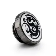 Bitspower Artemis Stop Fitting with Magnetic Logo, Black Sparkle, 4-pack