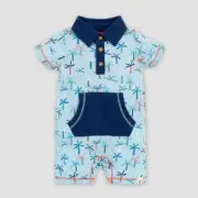 Burt's Bees Baby Quirky Palms Polo Organic Cotton Romper