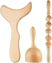SOLUSTRE 1set Portable Wooden Massagers Manual Neck and Back Massage Tools for Muscle Relaxation and Skin-friendly Design for Loved