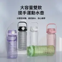 在飛比找momo購物網優惠-【Kyhome】大容量雙飲運動水壺 吸管/直飲彈蓋水杯 隨身