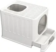 BingoPaw Enclosed Cat Litter Box: Enclosed Cat Litter Box Front Entry and Top Exit Toilet Boxes Litter Tray Drawer with Litter Scoop for Kittens