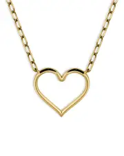 Aqua Open Heart Paperclip Chain Pendant Necklace in 18K Gold Plated Sterling Silver, 16-18 - Exclusive