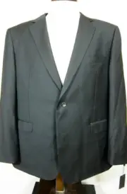 NWT $895 Alton Lane Solid Black 4-Season Wool Custom Made Suit 46R 44W
