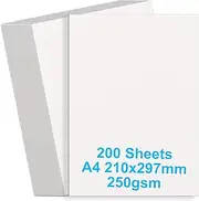 YOUNTHYE 200 Sheets White Card, 250gsm A4 Card White Card Paper for Printer, Card Stock A4 Printer Paper for Arts and Crafts, Painting, Menus, Invitations