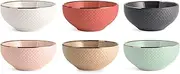 H&H Set of 6 Bowls Breakfast Dots in Assorted Colours CC 670