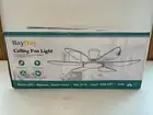 BayDay 51 Inch Modern Black Low Profile Ceiling Fan + Light & Remote App Control