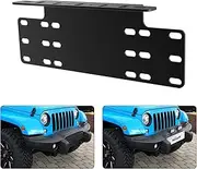 Nilight 90044B Universal License Heavy Duty Steel Front Plate Mounting Bracket Holder for Off-Road LED Work Lamps Lighting Bars, Black