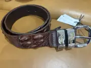 RM Williams Brown Crocodile Belt Size 30 MADE IN AUSTRALIA - One Only
