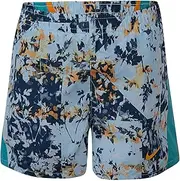 [Nike] Girl`s Fractal Floral 10K Running Shorts (Teal Tint, 6X)